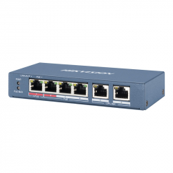 Switch PoE Hikvision DS-3E0106HP-E longue distance 300 mètres 6 ports dont 4 ports PoE