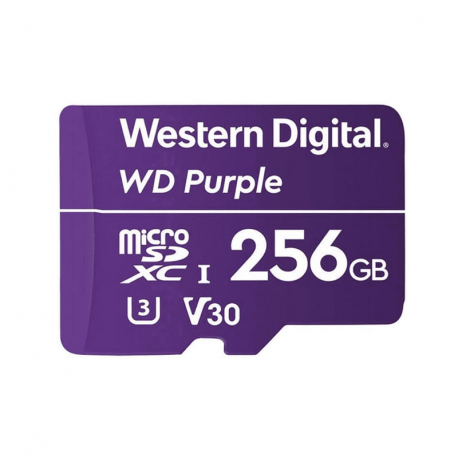 Carte MicroSD 256GB spéciale vidéosurveillance Western Digital Purple