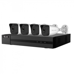 HiLook IK-4142BH-MH/P kit vidéosurveillance PoE 4 caméras tube full HD H265+ vision de nuit 30 mètres