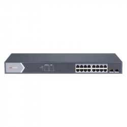 Hikvision DS-3E0518P-E/M switch PoE 18 ports dont 16 ports PoE Gigabit et 2 ports fibre optique Gigabit SFP