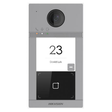 Hikvision DS-KV8113-WME1 interphone vidéo Wi-Fi et PoE avec lecteur de badge 1 bouton d'appel